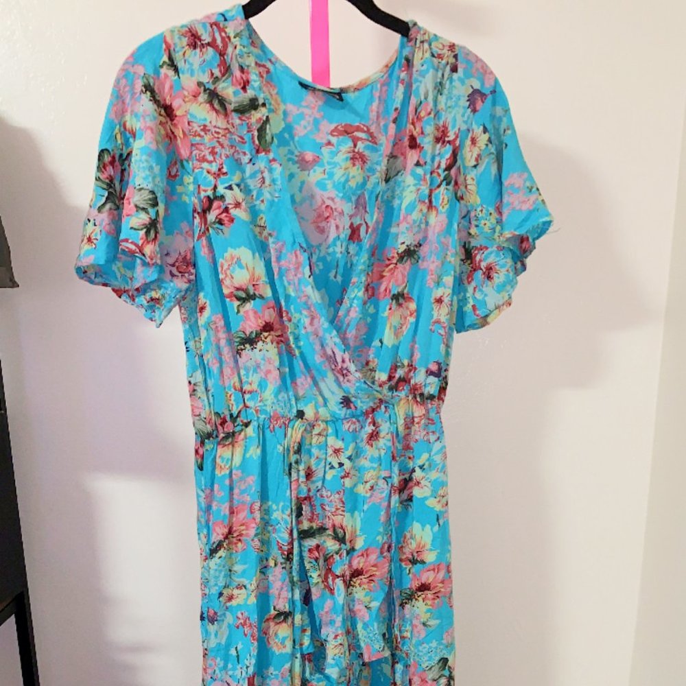 Blue Floral Duster Romper